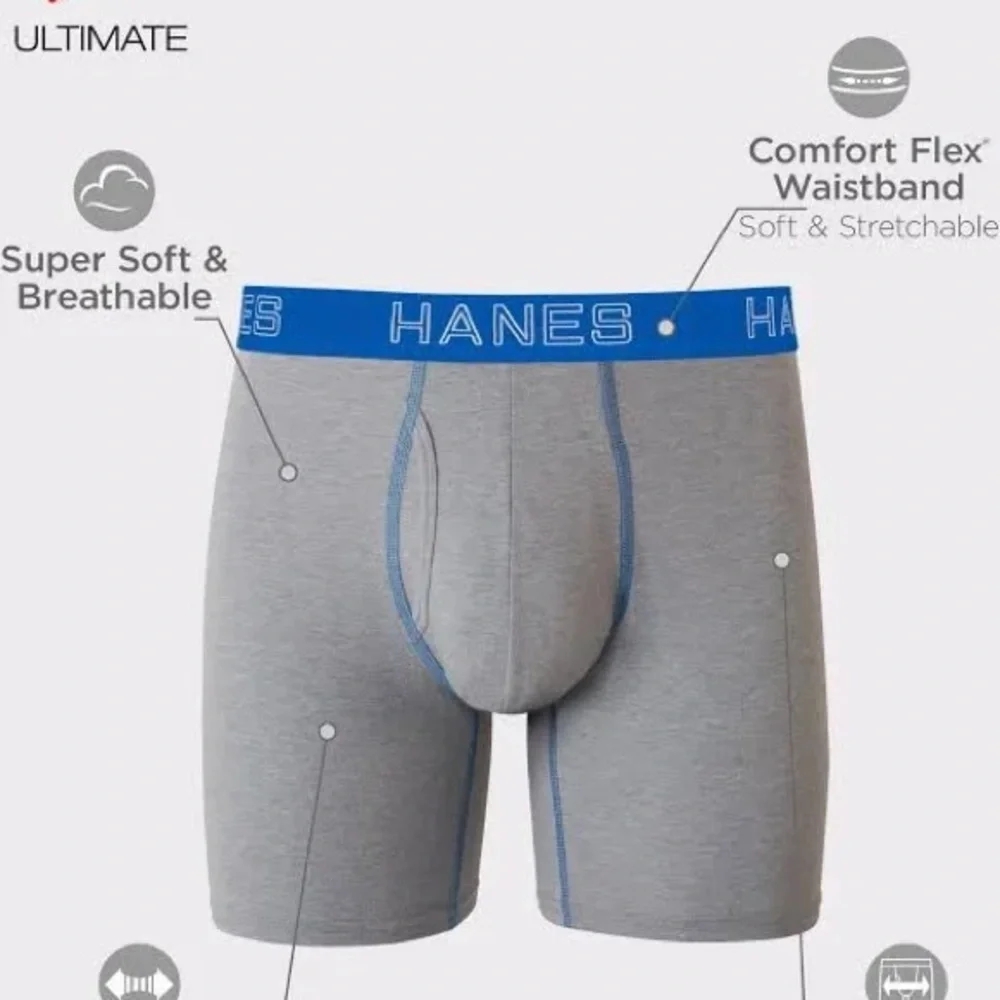 NWT 4PK Hanes Big Man Boxer Briefs 3XB